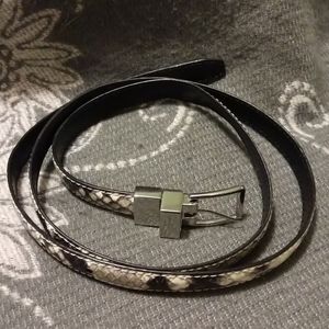 Michael Kors Skinny Snakeskin Pattern Belt